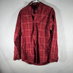 Brooks Brothers Shirt Mens Medium Red Plaid Cotton Button Down